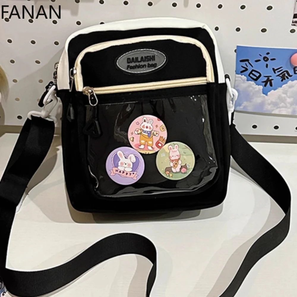 Фото Новинка 2025 года, Kawaii Itabag для больших сумок, сумки для девочек-подростков, прозрачная сумка через плечо JK, сумка через плечо, кошелек Bolso №4