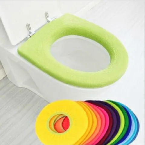 Накладки на сиденье для унитаза ярких цветов, простые моющаяся грелка тканевые O-образные накладки для унитаза, Товары для ванной, накладка на подставку