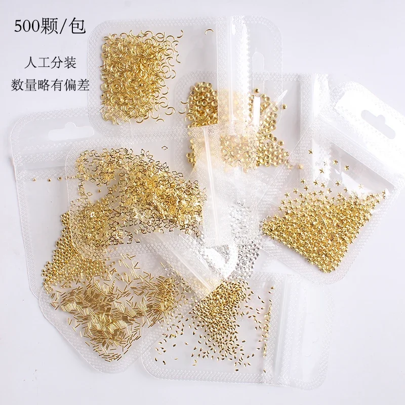 Ультра-маленькие металлические заклепки для ногтей подвески 500 шт./пакет