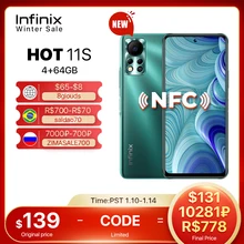Infinix Hot 11S Helio G88 Smartphone NFC 6.78inch refresh rate 90Hz 5000mAh 18W Charge 50MP Camera M