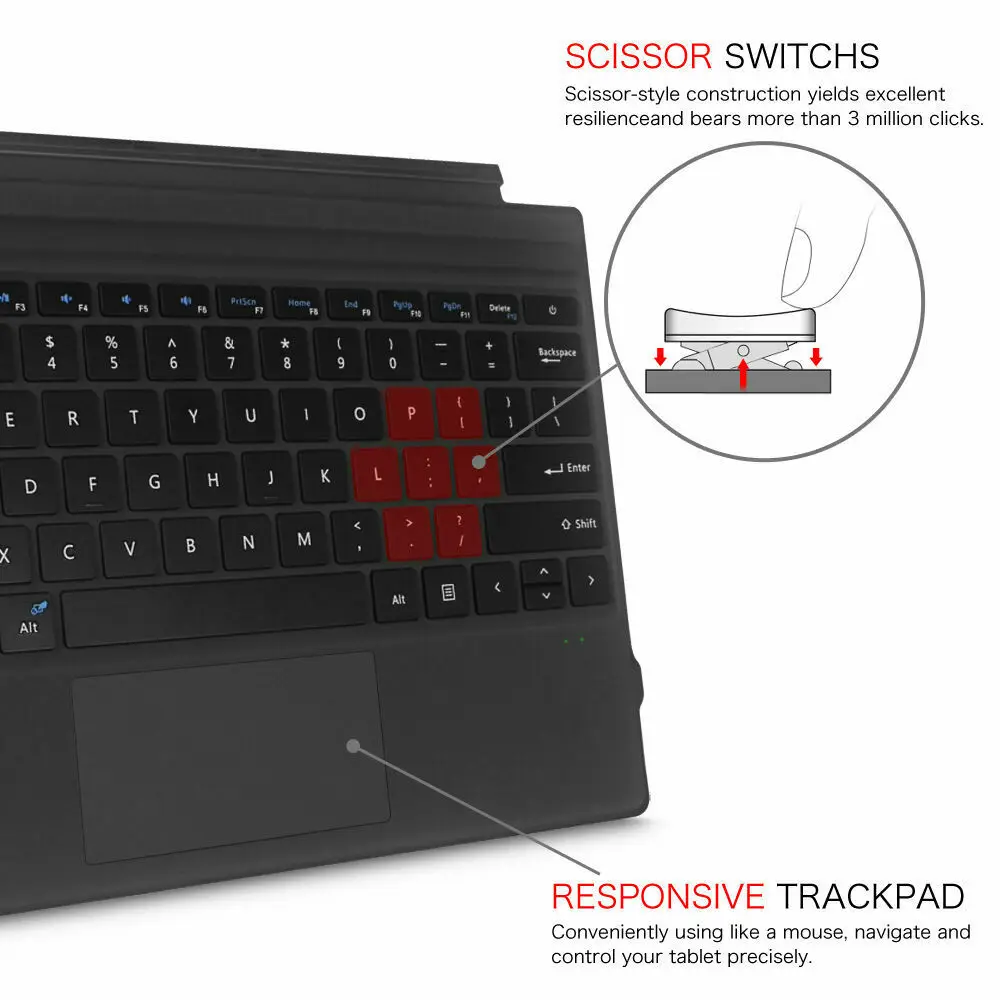 Беспроводная клавиатура с магнитной застежкой для Microsoft Surface Pro 7/6/5/4 |