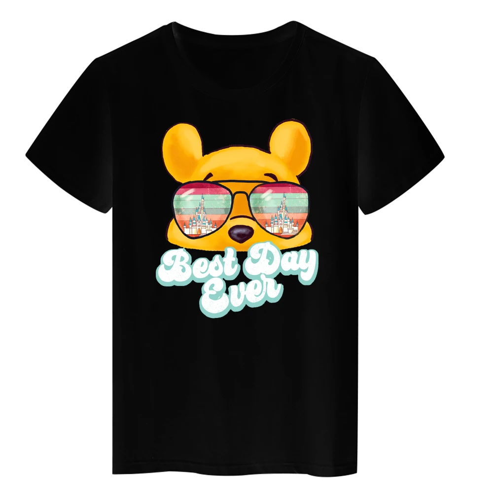 

Disney Winnie the Pooh Print Fun Top Casual Summer Harajuku Свободная футболка с коротким рукавом Kawaii Женская футболка Ropa Tumblr Mujer Tee