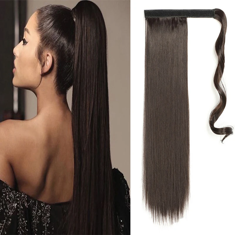 WIGSIN Синтетический 24-дюймовый Длинный Прямой Конский Хвост На Шнурке Для