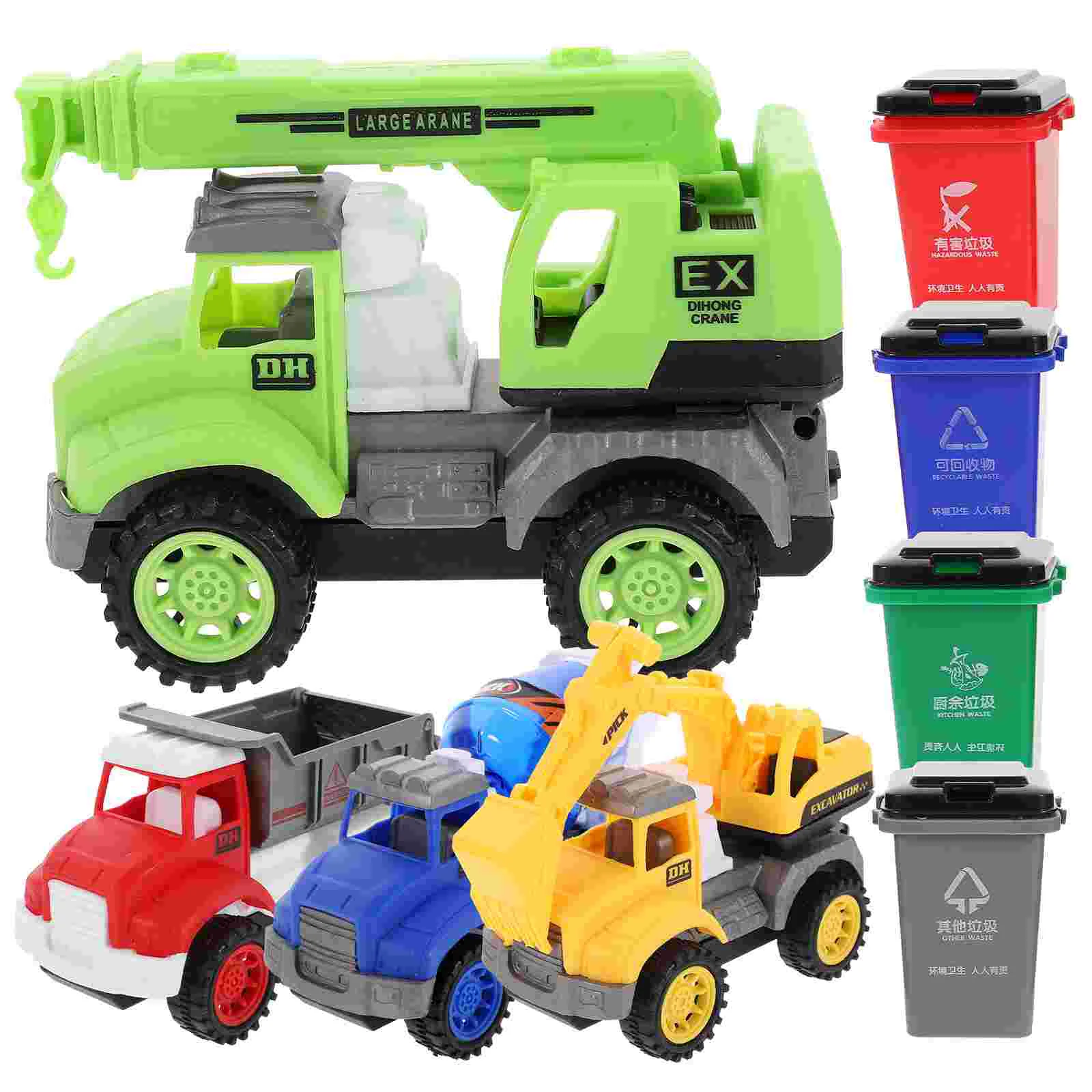 

1 Set Garbage Classify Toy Engineering Vehicle Friction Powered Garbage Truck Toy