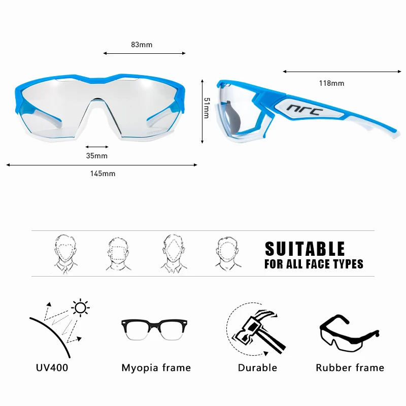Солнцезащитные очки для велоспорта фотохромные с защитой UV400