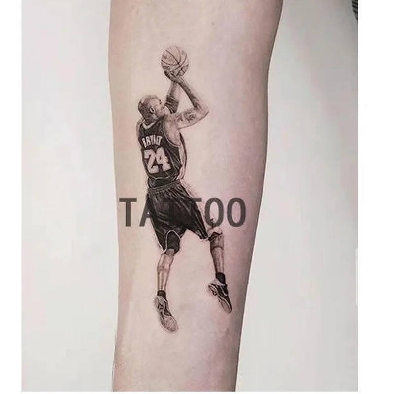 

1/2/3/5 Pieces Kobe Memorial No. 24 Kobe Arm Leg Chest Waterproof Lasting Simulation Temporary Fake Tattoo Sticker