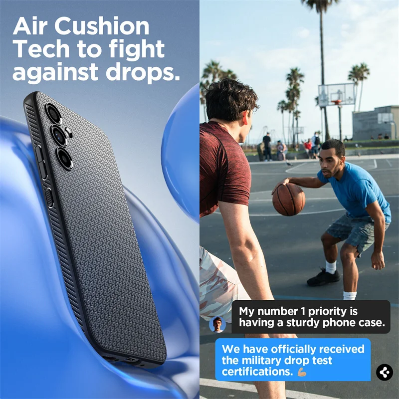 Spigen [Liquid Air] Checkered Pattern For Samsung Galaxy A54 Case TPU Minimalist Shockproof Phone Case