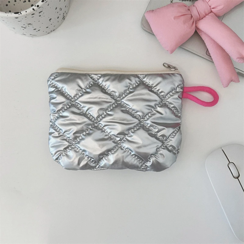 Кошельки для монет с серебряным бантом маленький холщовый кошелек женские