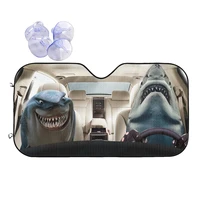 shark driver vintage sunshade windscreen 70x130cm animals foils car sunshade car styling