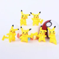 6pcsset pokemon figures pikachu cake decoration anime figures pikachu dolls birthday party decor gifts for kids party favors