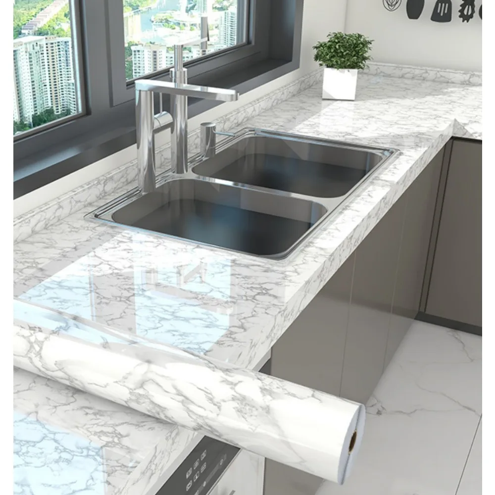 Мраморные Водонепроницаемые Самоклеящиеся Наклейки На Стену Шириной 40 См