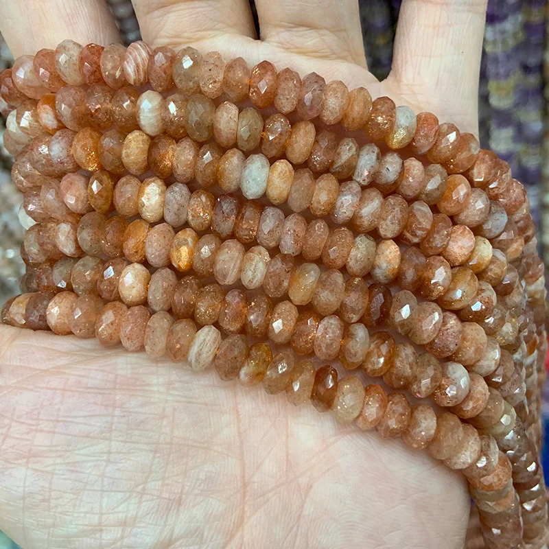 Sunstone натуральные граненые искусственные бриллианты бусины из розового кварца