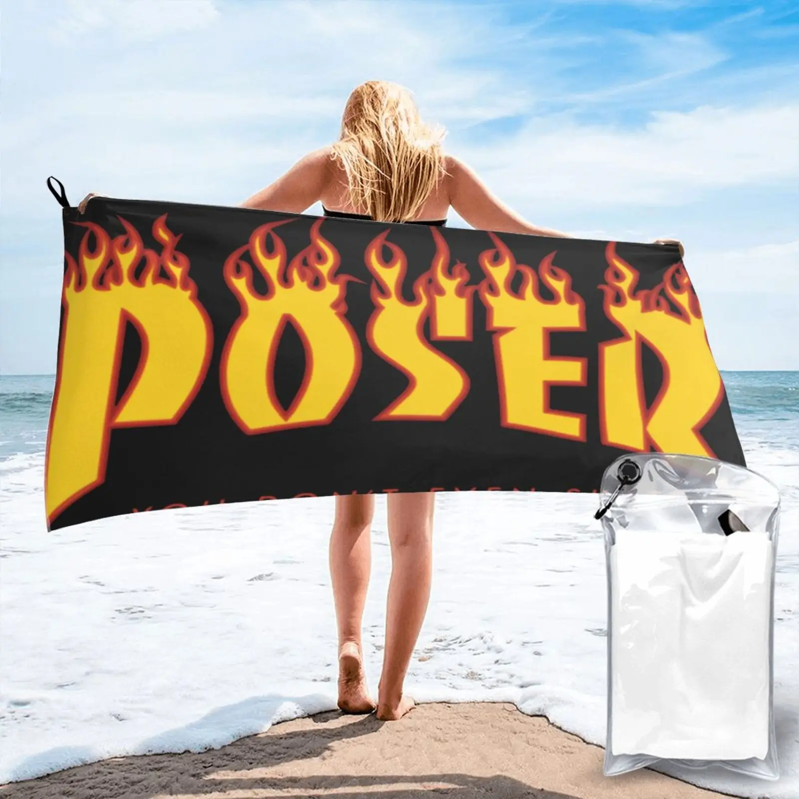 

Poser You Don'T Even Skateboard Beach Towel Beach Towel Luxury Bath Towels Towel Beach Towel Beach Beach Mat Bath-House Towels