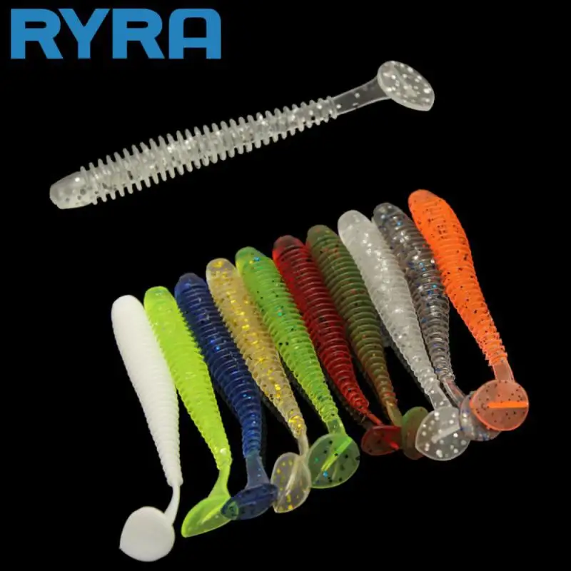 

Worms Baits Thread Design Soft Silicone T Tail Luminous Swimbaits Worm Soft Bait Comfortable High Durability Road Bait Fake Bait