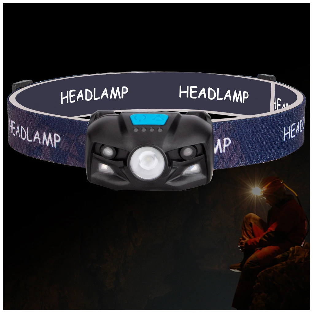 

ABS Headlamp 5 Modes Powerful High-Brightness Rechargeable Headlight Hiking Night Fishing Riding Flashlight Lamp
