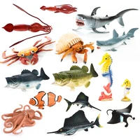hot selling simulation marine animal model toy plastic solid marine life octopus crab model underwater world ornaments
