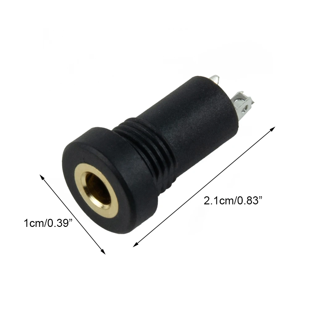 

2 Pcs 3.5mm Audio Jacks Aux Socket Stereo 3 Pole Panel Mount Adapter Black Stereo Solder Panel Mount Gold With Nuts PJ-392A