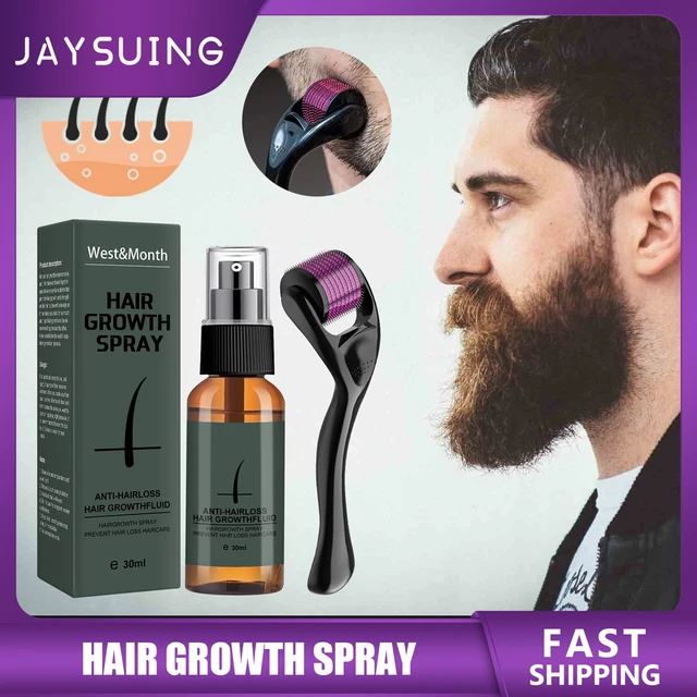 Men Beard Growth Spray Nourishing Moisturizing Beard Care Serum Roller Set Thick Beard Growth Enhancer Maintenance Hair Loss 1