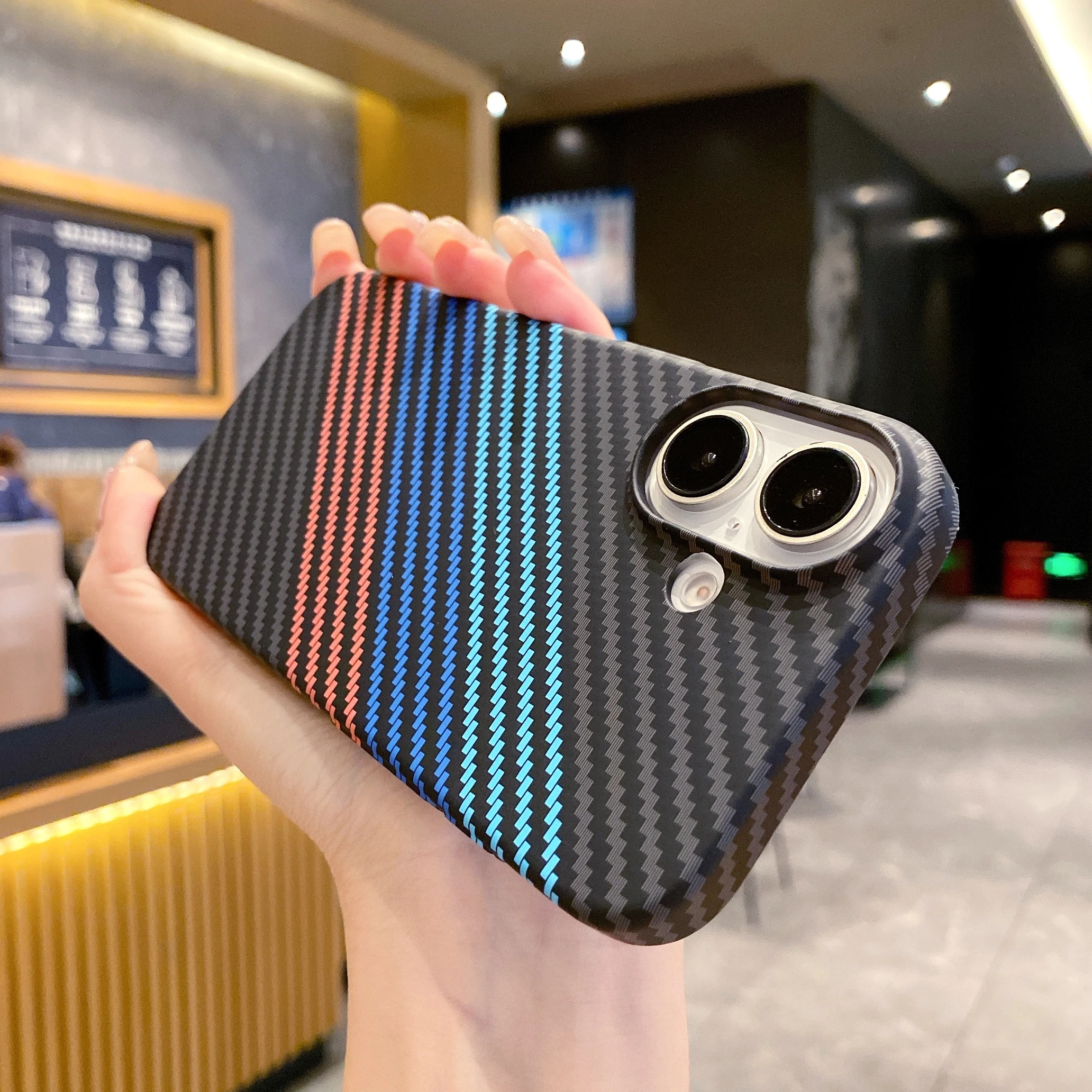 Carbon Texture INS Diagonal Pattern Shockproof Phone Case for iPhone 15 14 11 12 13 Pro Max Plus Back Cover