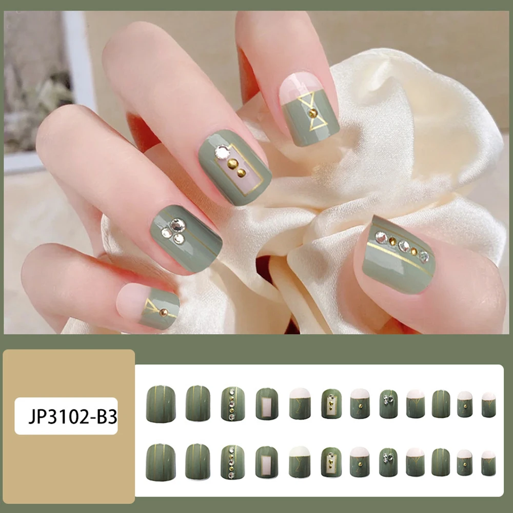 

24 шт., накладные ногти с коротким прессом