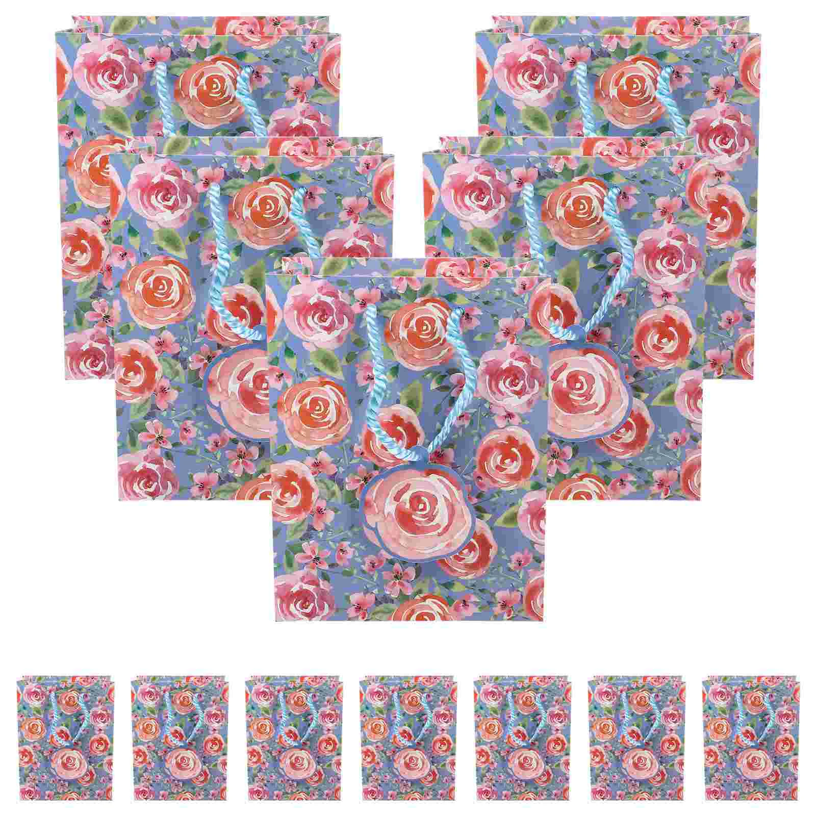 

12 Pcs Printed Gift Bag Cute Tote Tote Bag Bouquet Bags Box Paper Birthday Party Gift Bags Bride