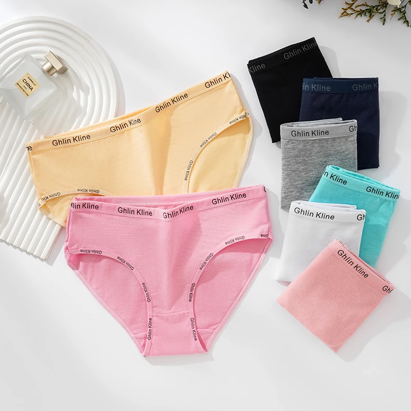 

Sexy Women Panties Cotton Letter Briefs Breathable Lady Underwear Thongs Tanga New Arrive Solid Items Intimate Underpants Ins