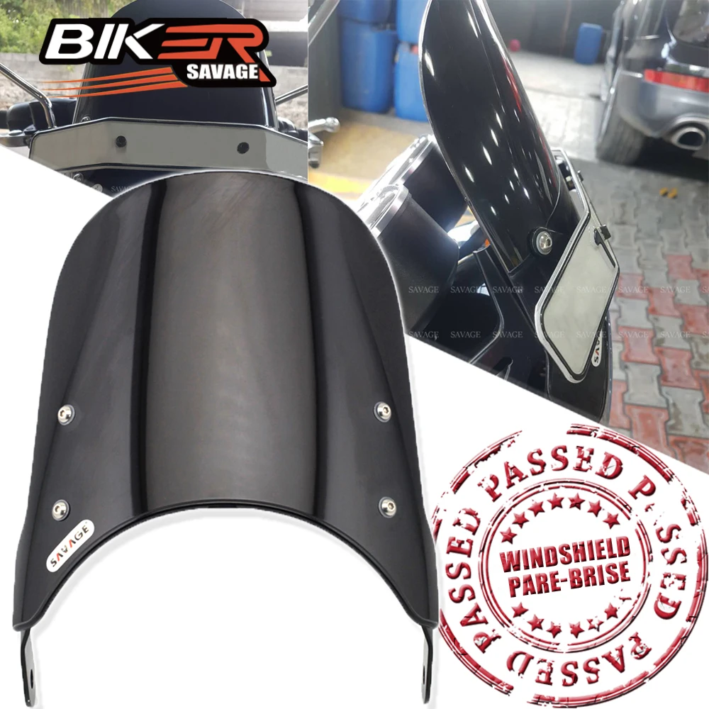 

Universal Windscreen Pare-brise For 7" Round Headlights Deflectors Windshield Motorcycle Accessories Spoiler Parts Pare Brise