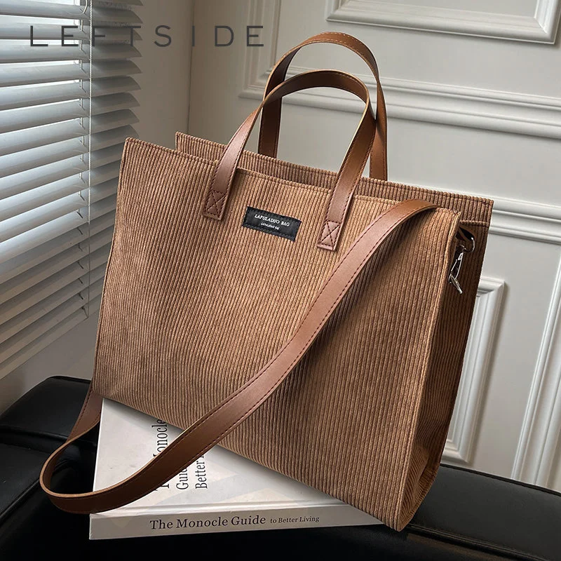 

LEFTSIDE Handbags for Office Women Shoulder 2023 Bag for Women Vintage Shopper Shopping Bags Ladies Totes 2023 Winter