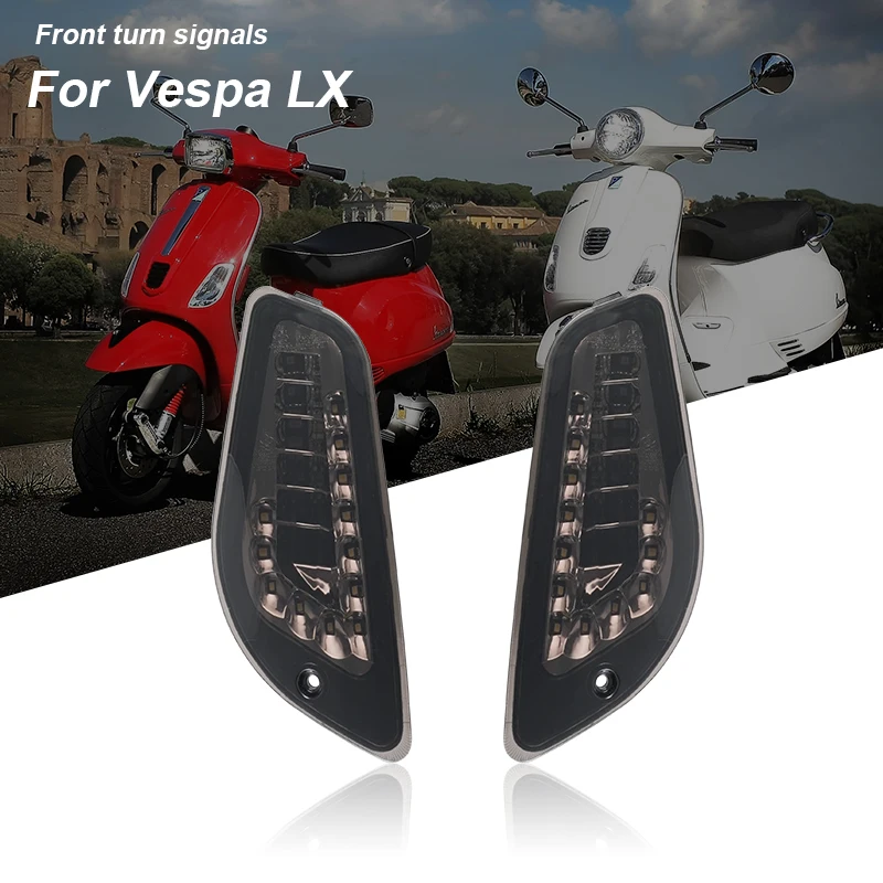 Для Vespa LX черные светодиодсветодиодный передние индикаторы поворота