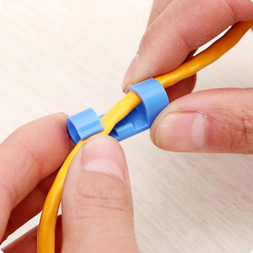 

20pcs Cable Organizer Winder Self-adhesive Cord Desk Wire Earphone Line Tie Fixer Car Wall Cable Management Tools