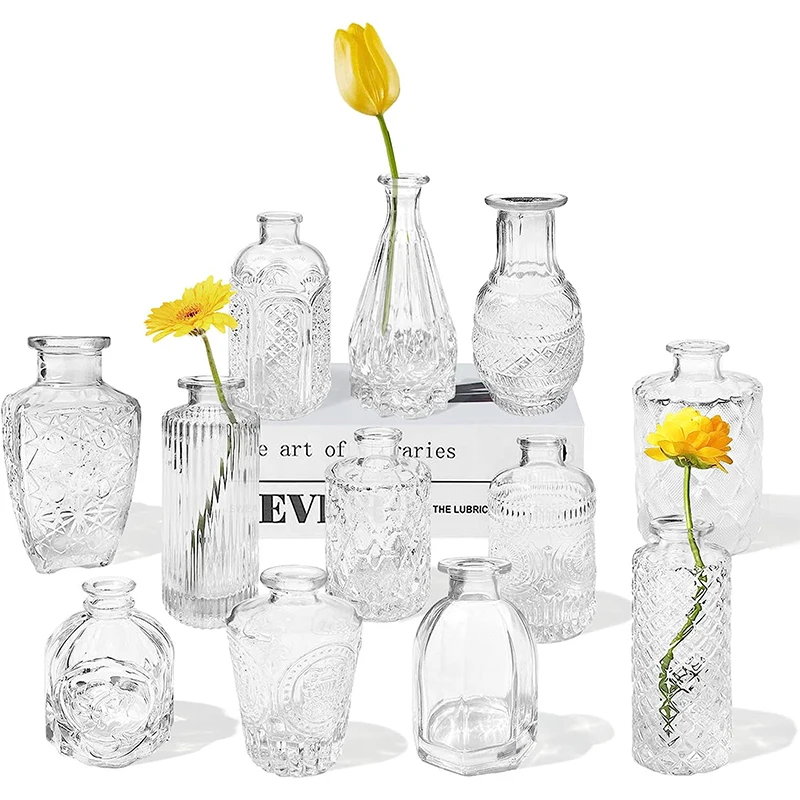 6/8/12 стеклянных бутонов зеркальные прозрачные бутоны вазы оптом маленькие для