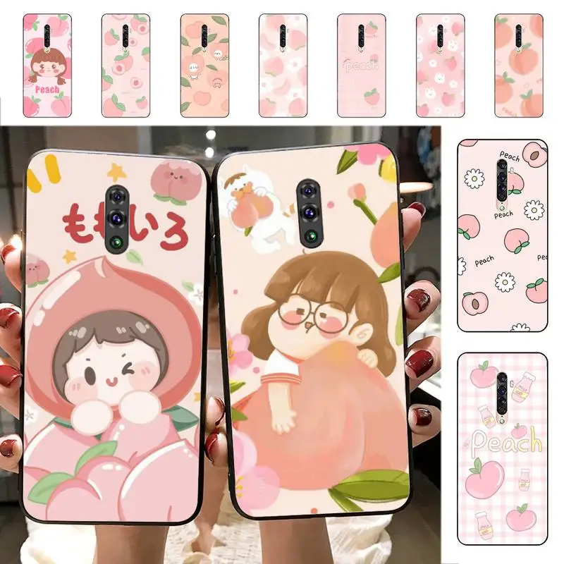 

Fruit Peach illustration Phone Case for Vivo Y91C Y11 17 19 17 67 81 Oppo A9 2020 Realme c3