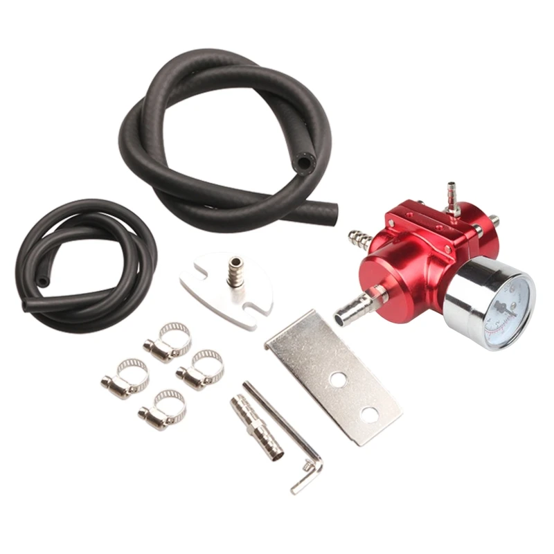 

Adjustable 0-140PSI Fuel Pressure Regulator Parts Kit Oil Gauge Oil Hose 6 Colors Fuel System Parts