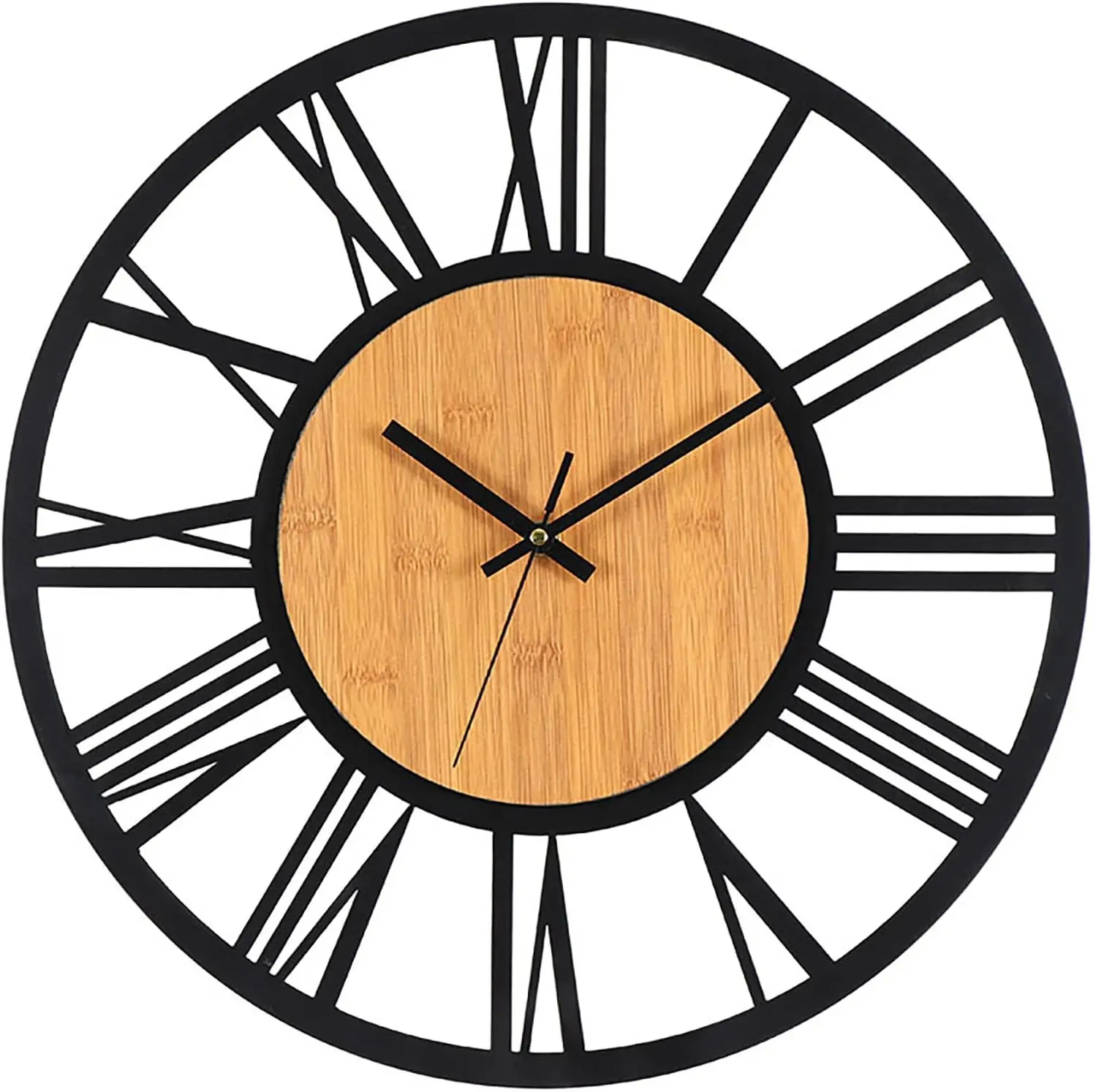 

Reloj de Pared Metal Madera 40cm Reloj de Pared Silencioso Sin Ruido Tictac Decoración Salón Dormitorio Cocina Oficina Hogar R