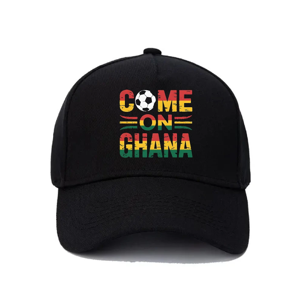 Фото Бейсболка Come On Ghana Distressed с принтом флага Ганы и надписями, унисекс, для мужчин и женщин, регулируемая, патриотическая, для болельщиков, солнцезащитная кепка в стиле Dad Hat №1