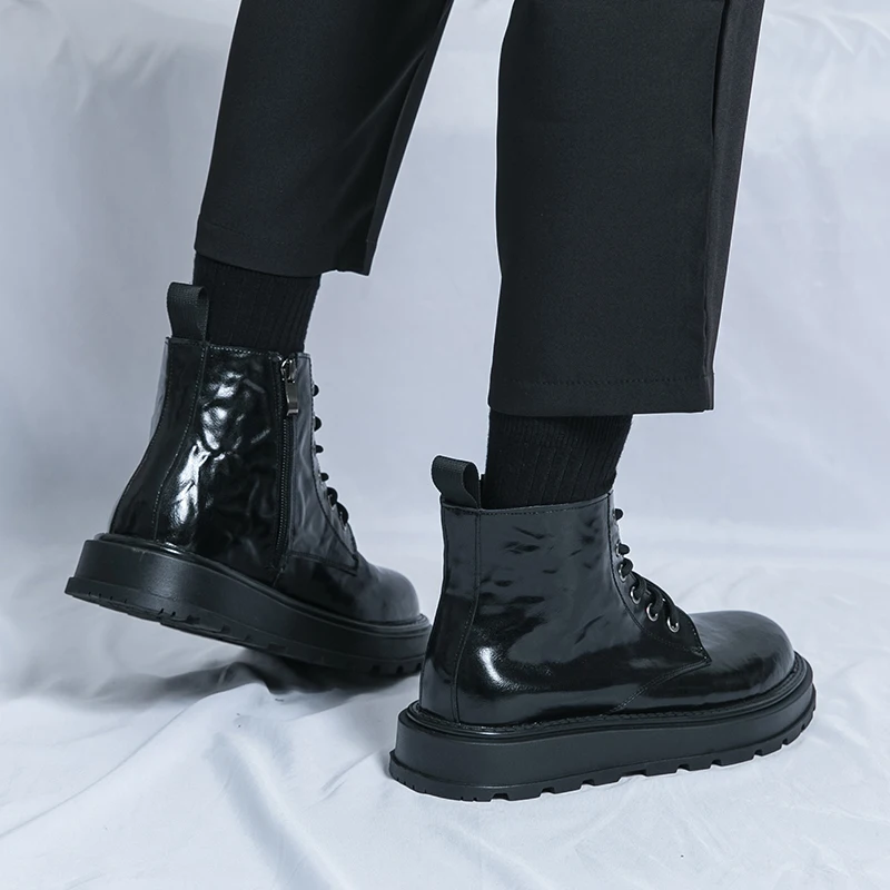 Деловые офисные ботильоны для мужчин повседневная мужская обувь модная из
