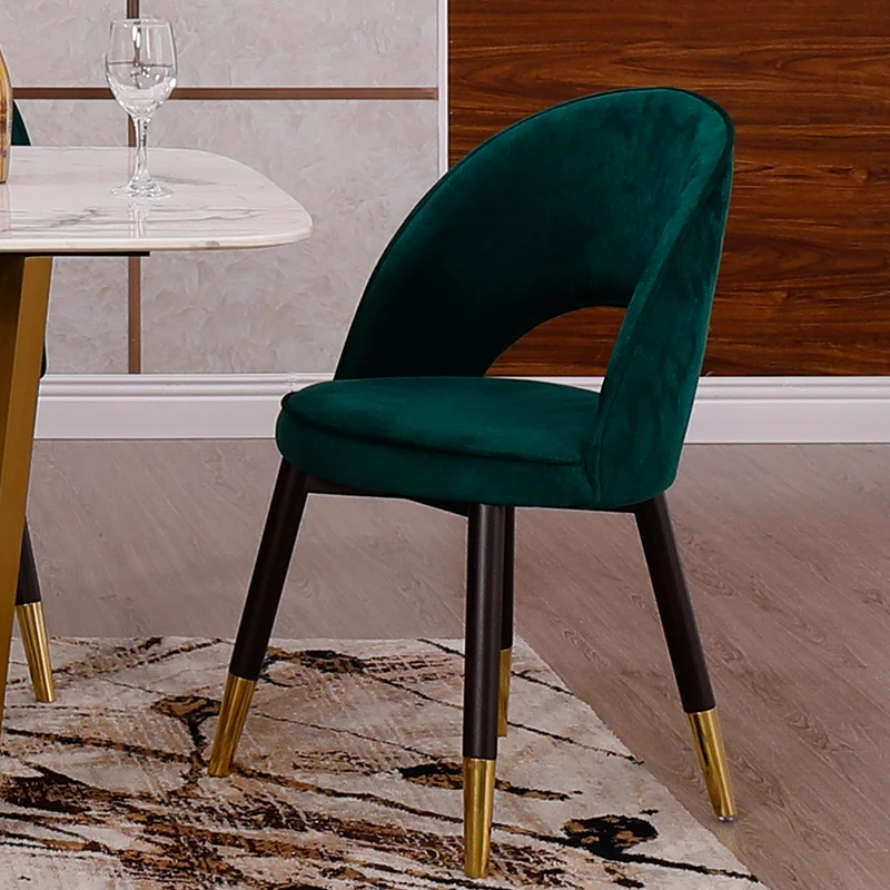 

Solid Wood Dining Chair Modern Simple and Light Luxury Fabric Hotel Chair Conference Chair Designer Living Room Leisure Chair
