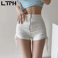 ltph korean fashion shorts women streetwear casual solid zipper short pants vintage slim package hip bottoms 2022 summer new