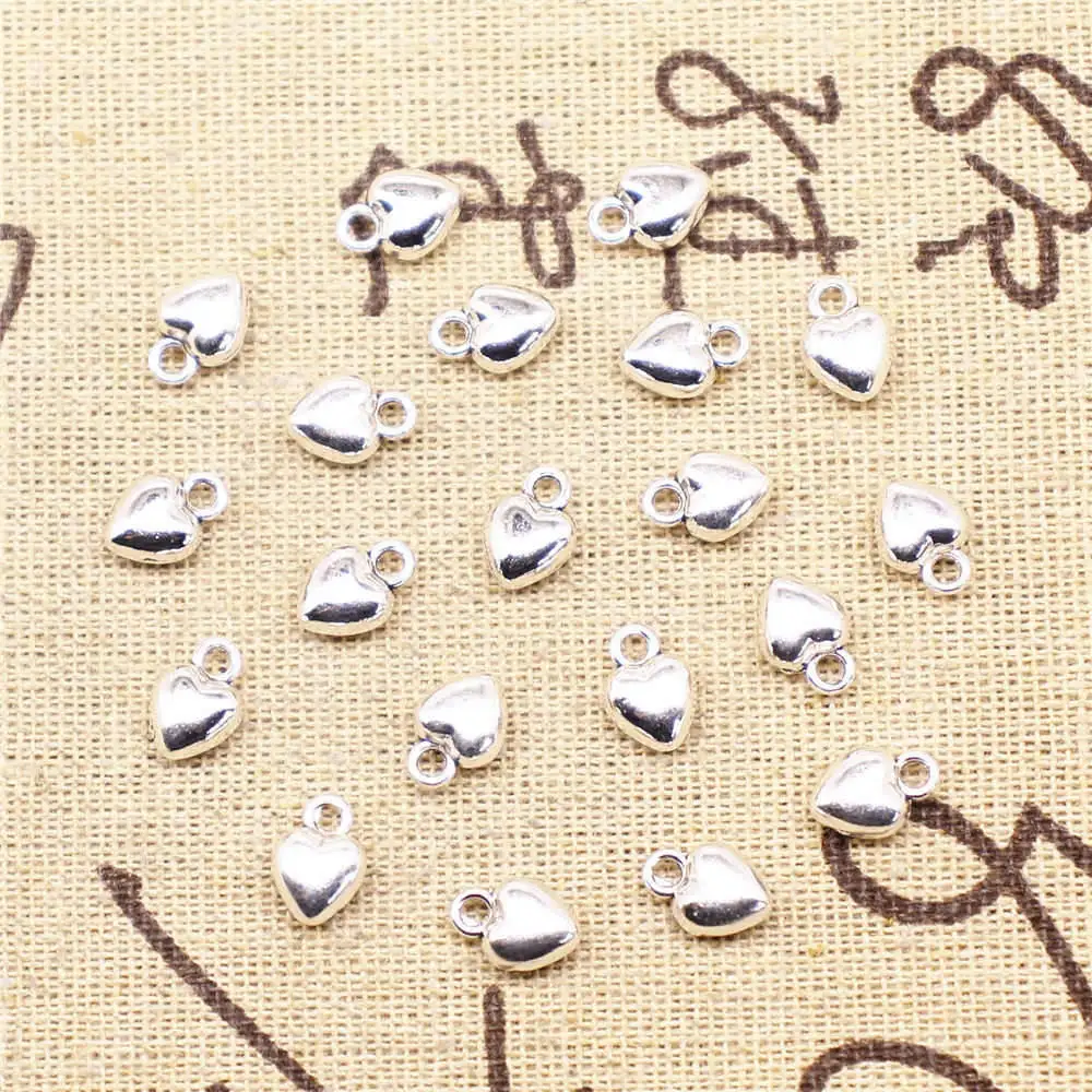

Peach Heart Nail Charms Pendants For Earrings Component 7X10mm Antique Silver Color 20 Pieces
