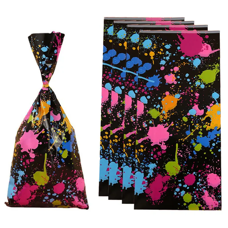 

10-50pcs Art Graffiti Pattern Bag 12.5*27.5cm Plastic Flat Bag for Handmade Treat Candy Bags Party Favors Bag NO Adhesive Pouch