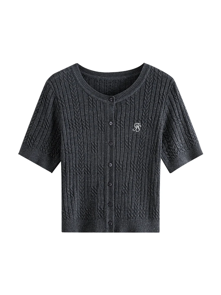 Летний вязаный кардиган FSLE универсальный Повседневный Топ для женщин новый