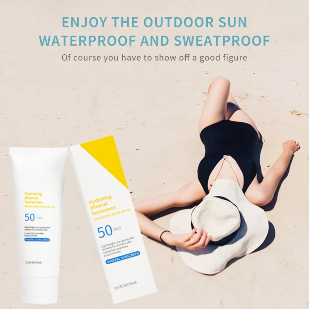 

75g Multi-effect Whitening Oil Control Full Face SPF50+ Moisturizing SunscreenAnti Ultraviolet Refreshing Sunscreen