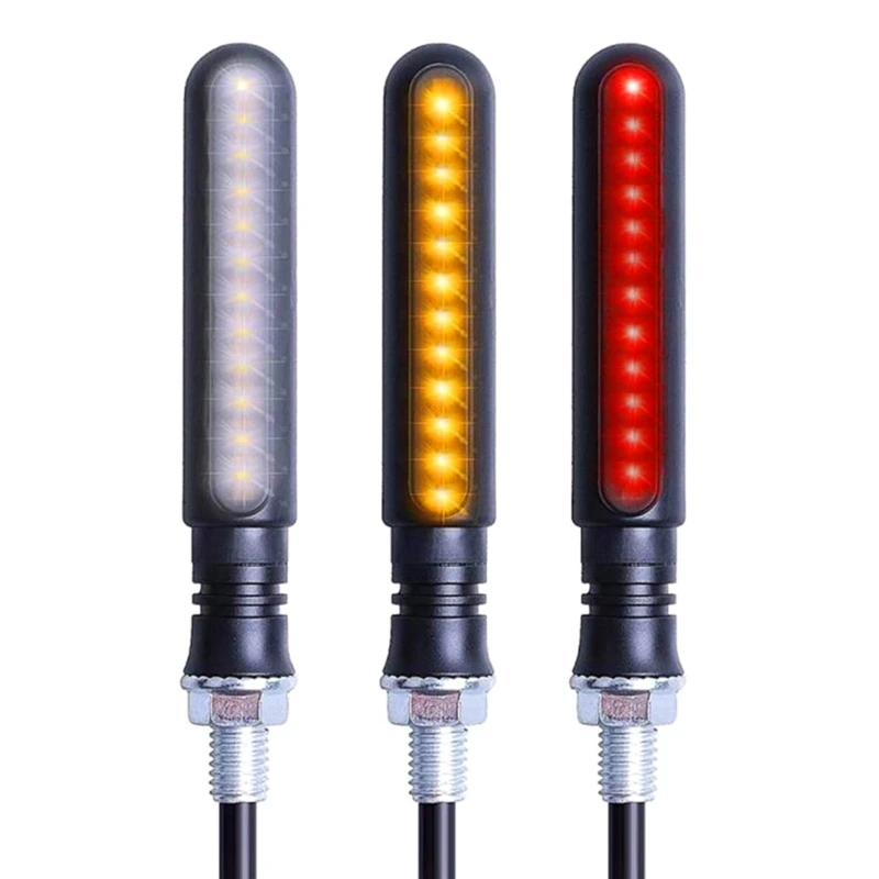 

2Pcs Signal Lamp Indicator Flowing Water LED Sequential Flowing Indicator Turn Signal Light 12V Handlebar for Motorcycle
