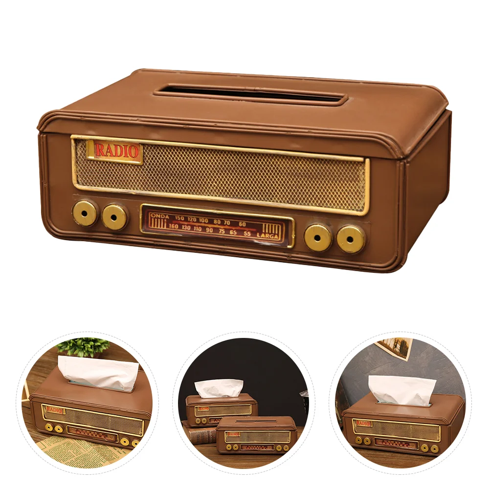 

1Pc Household Radio Shaped Desktop Tissue Holder Creative Tissue Storage Container