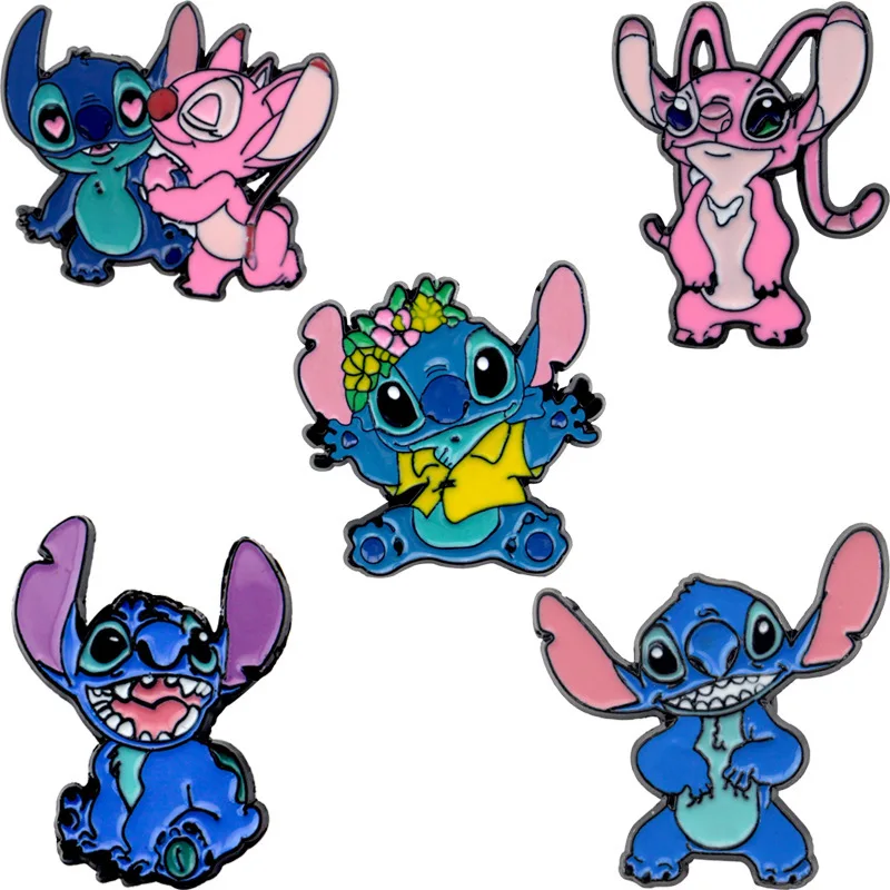 Дисней Аниме Значки Лило и Стич Милые Булавки на Одежду, Декорация на Рюкзаке, Шляпе, Аксессуары для Друзей, Ювелирные Подарки.