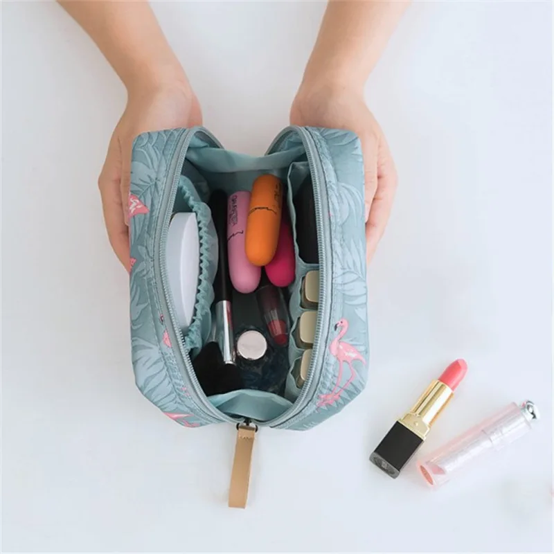 

Mini Cosmetic Bag Flamingo Solid Color Travel Toiletry Storage Case Cactus Beauty Makeup Bag Organizer for Women Make Up Pouch