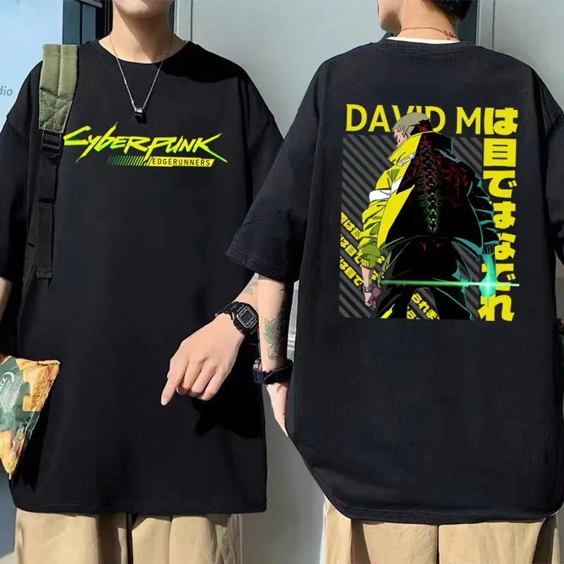 

Rebecca Lucy David Cyberpunk Edgerunners Double Sided Printed T-shirts Anime Men Women Fashion Hip Hop Tshirt Men's Tops Tees