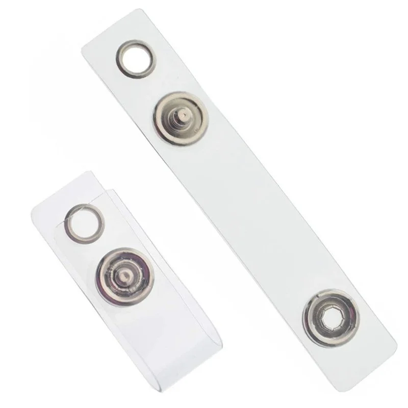 5pcs Transparent PVC Button Strap for Work Card Badge Holder Accessories Lanyard Chest Pocket ID Tag Name Badge Hanging Strap