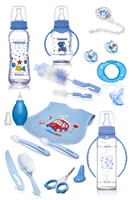 bebeneo mega glass bottle set bib silicone spoon pacifiers nasal aspirator gift baby glass bottle set 9948