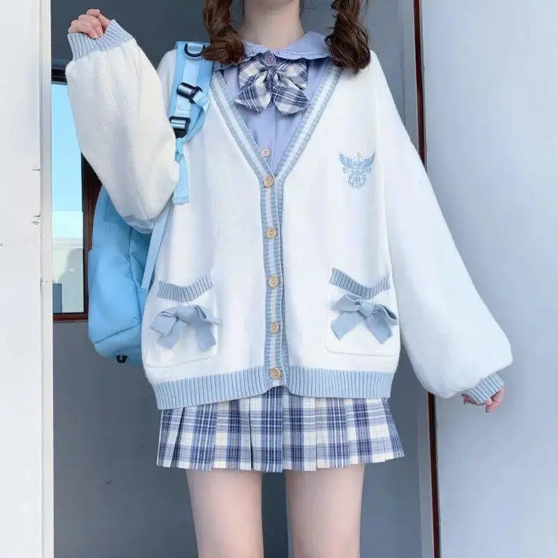 

College Wind 2023 New Embroidered Jacquard Sweater Women'S Cardigan Jacket Tide